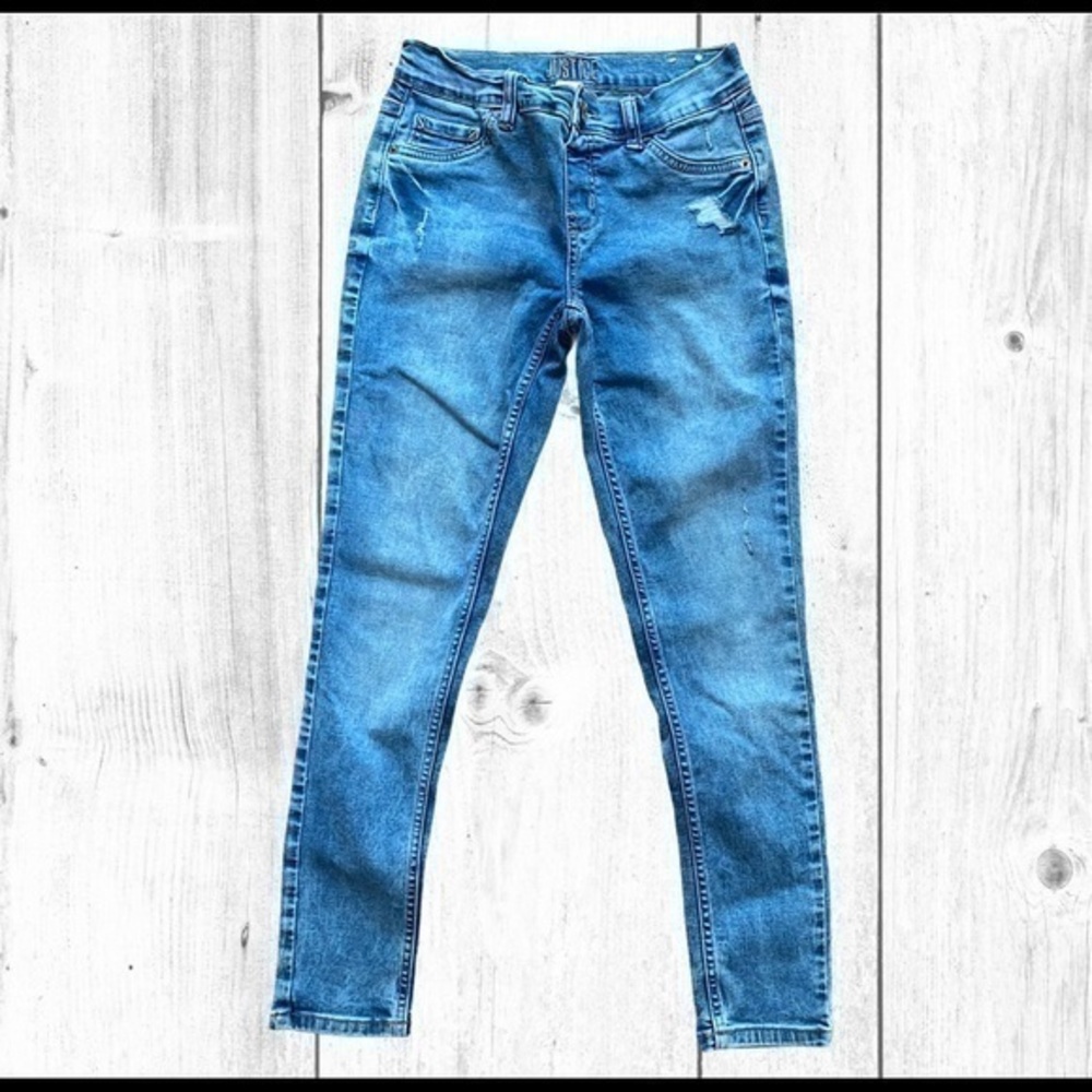 Justice Girls Distressed Skinny Jeans Size 14